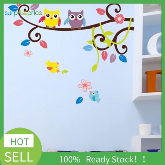 Miếng Dán Tường Vinyl Hình Hoa / Cú Hoạt Hình Tháo Rời Được Trang Trí Nhà Cửa