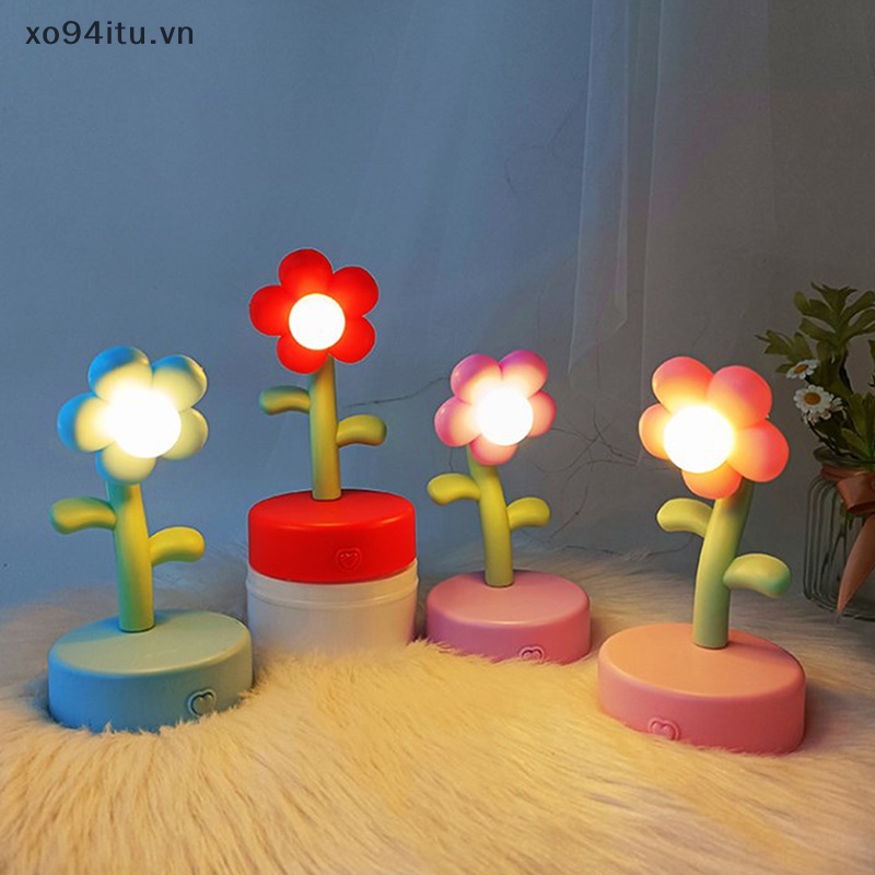 Đèn Ngủ LED Hình Bông Hoa Nhiều Màu Sắc Lãng Mạn Dành Cho Trẻ Em