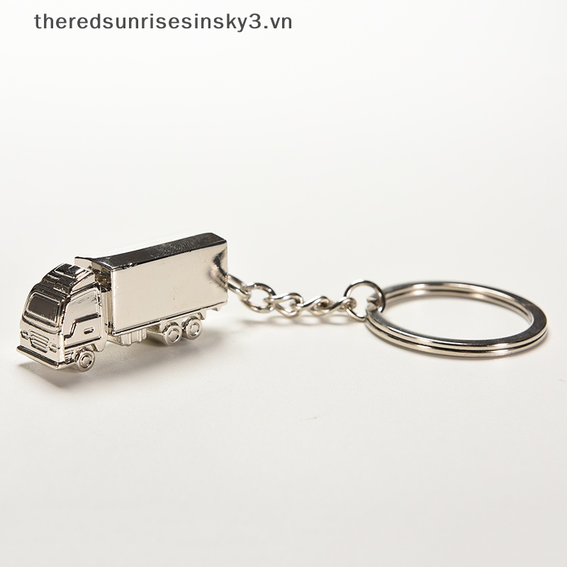 Móc Khóa Kim Loại Mini Hình Xe Tải 3D Dễ Thương Sáng Tạo
