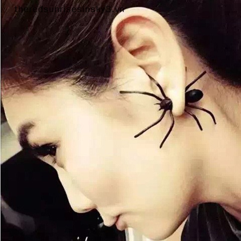 Bông Tai Hình Nhện Đen Thời Trang Cá Tính Cho Nữ