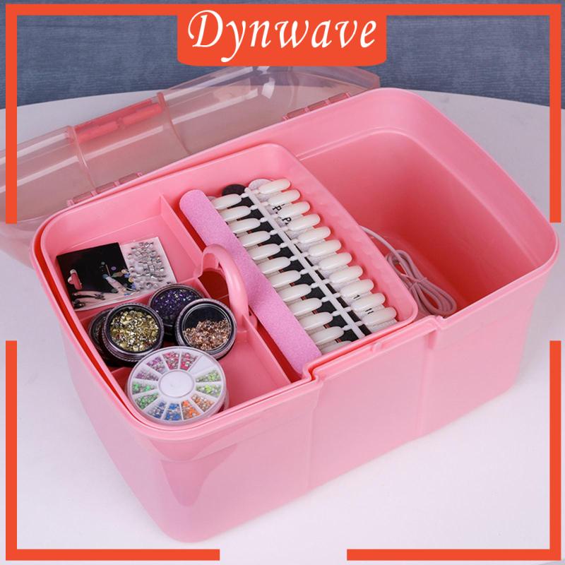 Hộp Đựng Dụng Cụ Làm Móng 2 Tầng Có Tay Cầm Tiện Dụng Ốp