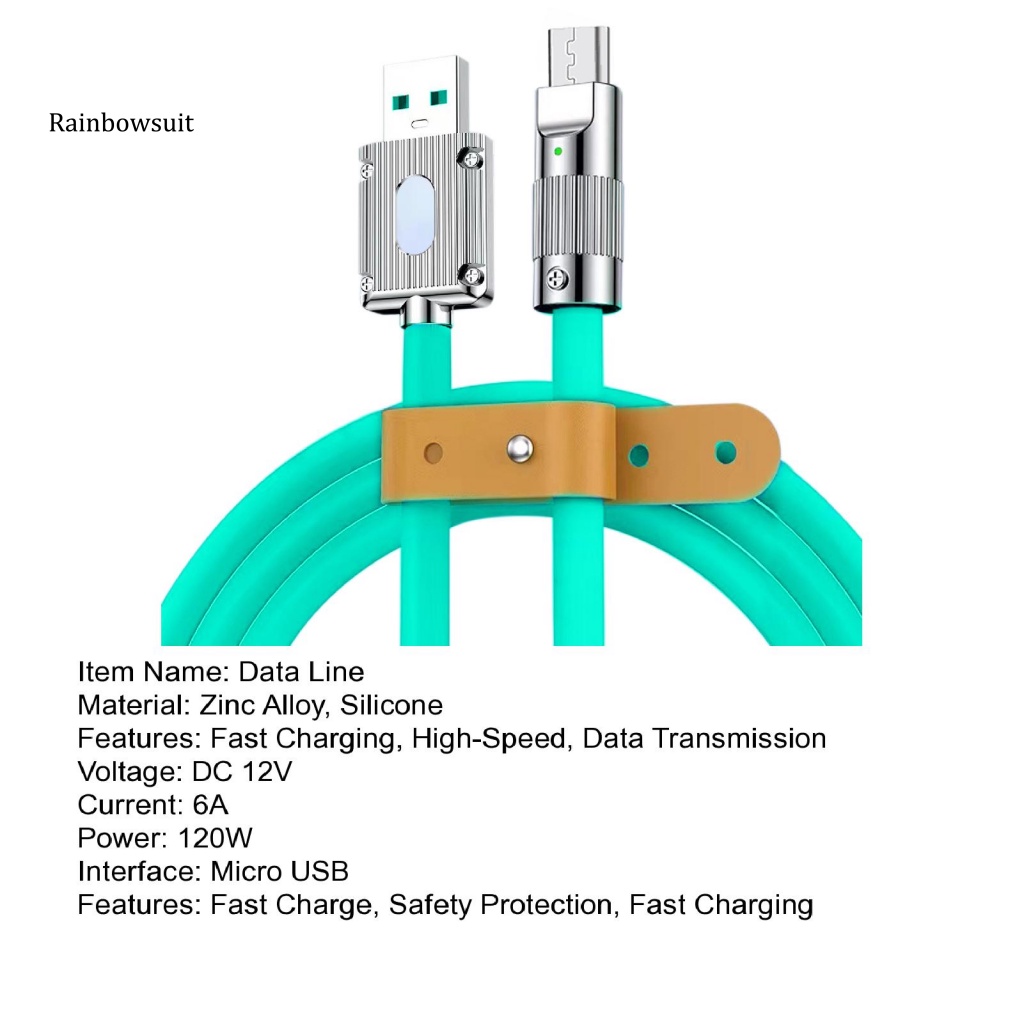 Dây Cáp Sạc Nhanh 6A 120W Mềm Mại Dành Cho Android