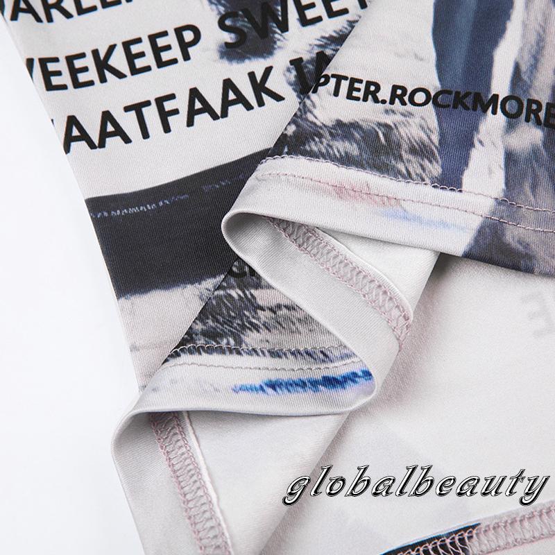 Áo Croptop Tay Ngắn In Chữ Phong Cách Vintage Thời Trang Mùa Hè Cho Nữ