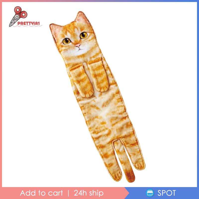 Khăn Lau Tay Mềm Mại Thấm Hút Tốt In Hình Mèo Dễ Thương