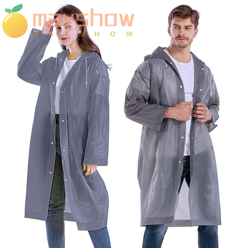 MAYSHOW Bộ 2 Áo Mưa Một Mảnh Bằng EVA Không Có Thể Tháo Rời Màu Xám Dành Cho Người Lớn