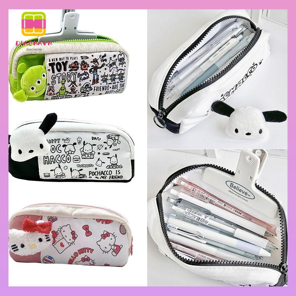DIACHAVN Túi Đựng Bút Nhiều Ngăn Bằng Vải Họa Tiết Chó Pacha Dễ Thương