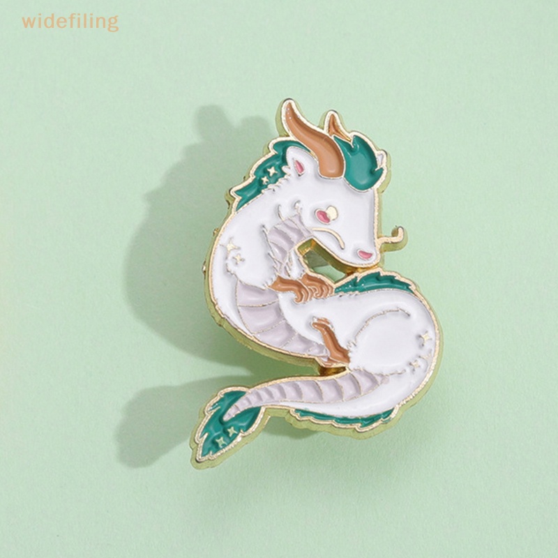 Trâm Cài Áo Hình Rồng Hoạt Hình Tráng Men Màu Trắng Dành Cho Nữ