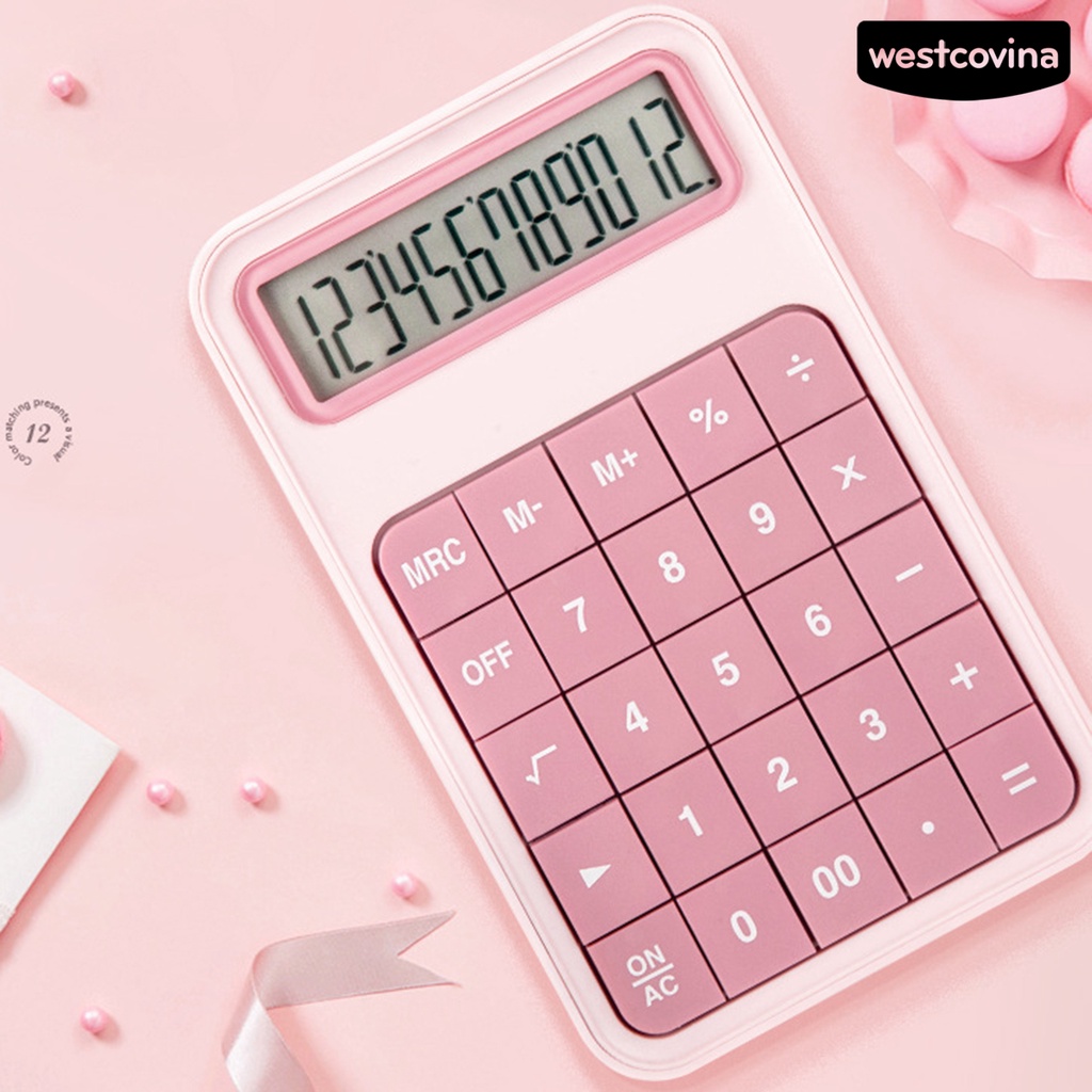 [WSTN] [WSTN]✎Máy Tính Mini 12 Chữ Số Siêu Mỏng Cài Nút Tháo Rời Được