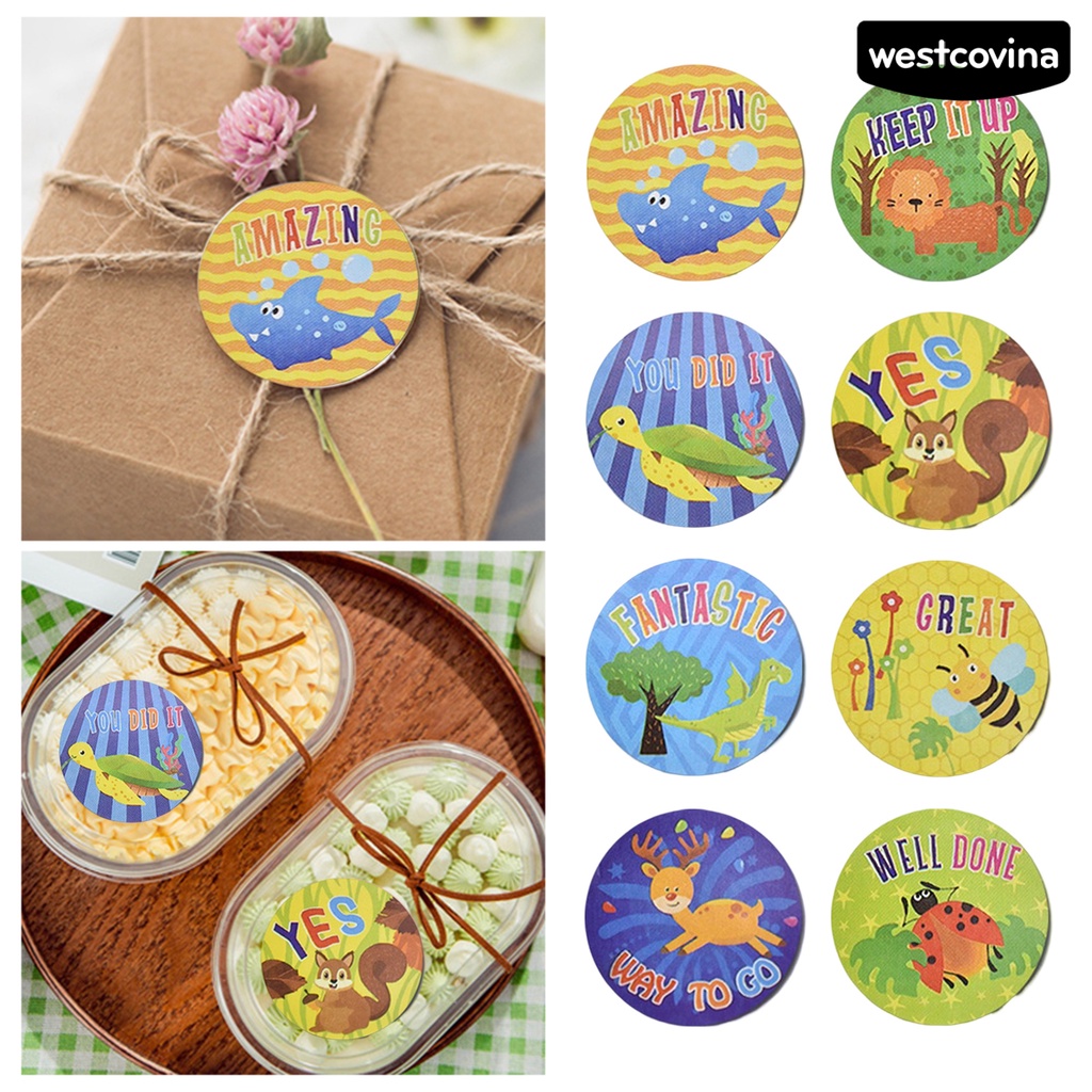 [WSTN]✎1 Cuộn Miếng Dán Hình Động Vật Hoạt Hình Tự Dính Trang Trí Đa Ứng Dụng