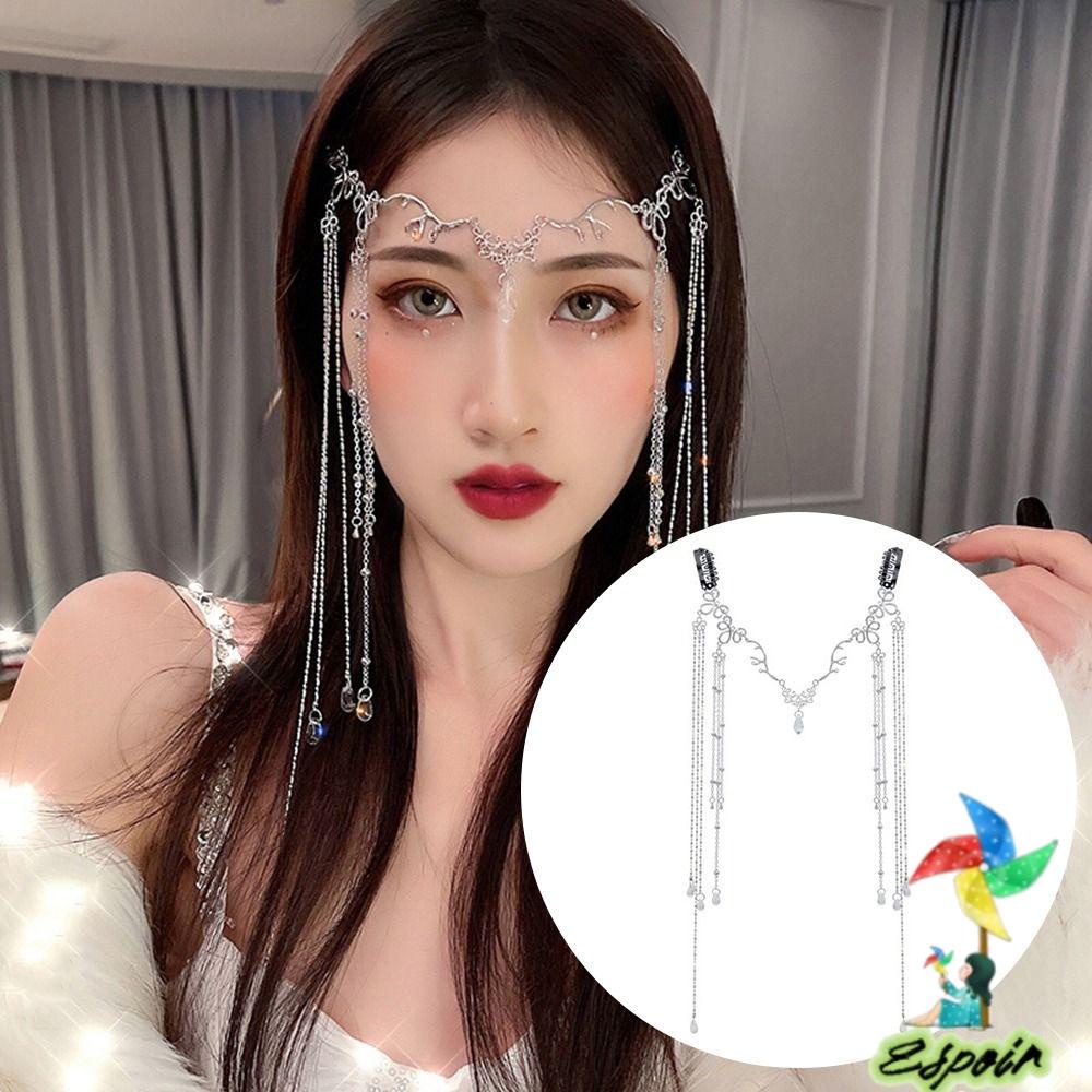 ESPO Phụ Kiện Dây Xích Trang Trí Tóc Sang Trọng Cho Cô Dâu