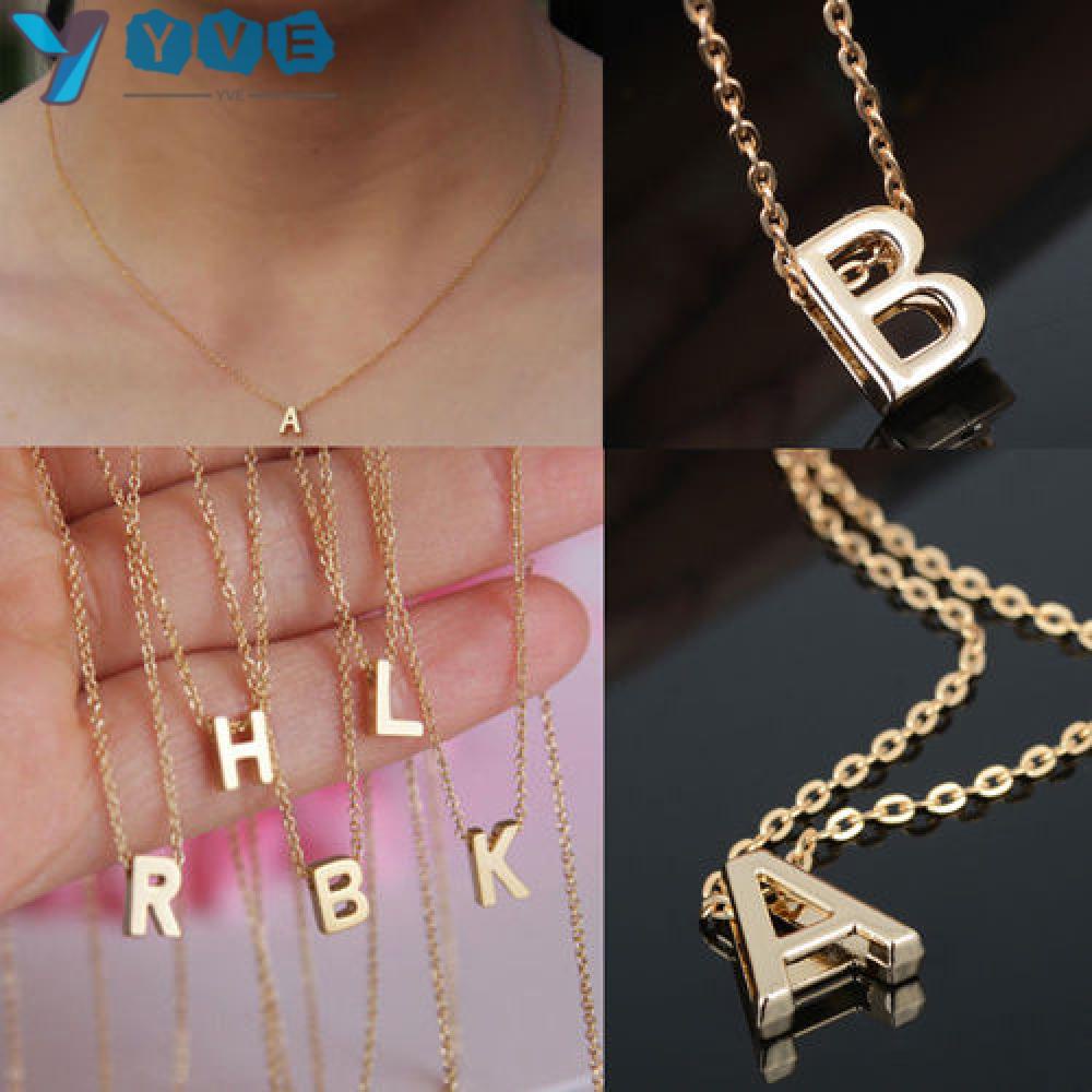 YVE Vòng cổ Unisex Mạ Vàng Mặt Chữ Cái