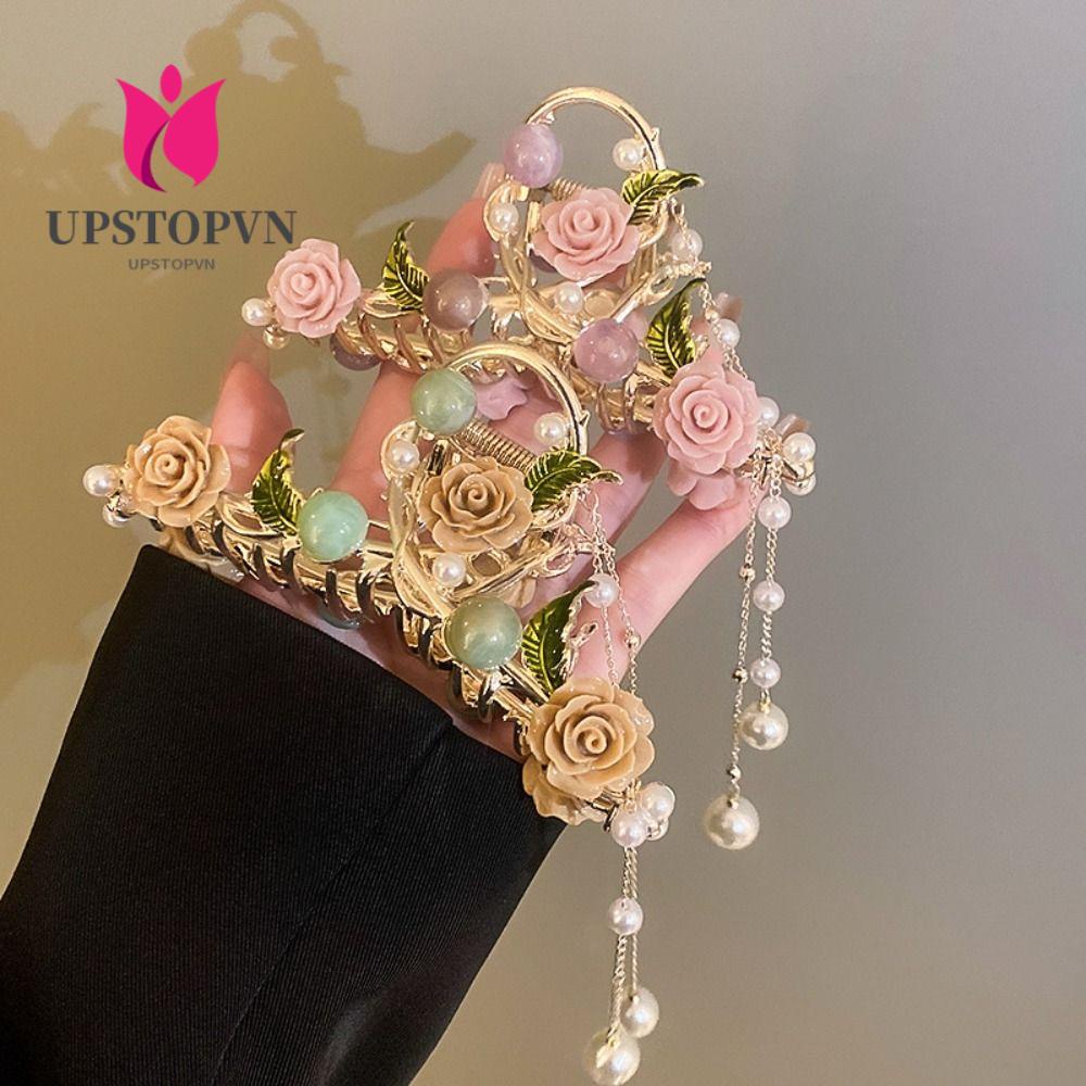 UPSTOPVN Kẹp Tóc Tua Rua Hình Cá Mập Bằng Kim Loại Kiểu Mới Thanh Lịch Cho Nữ