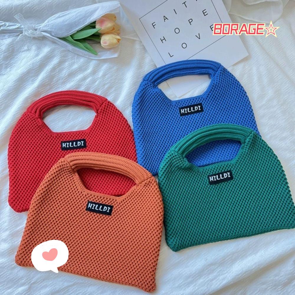 BORAG Túi Xách Đan Len Mini Màu Sắc Xinh Xắn Thời Trang Cho Nữ