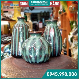 [ SALE COMBO ] Bộ 3 lọ hoa men hỏa biến đẹp biến thể thể nhiều màu - XƯỞNG GỐM VIỆT