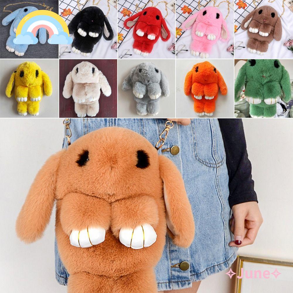 JUNE Túi Tote Đeo Chéo Cỡ Lớn Hình Thỏ Dễ Thương Cho Nữ