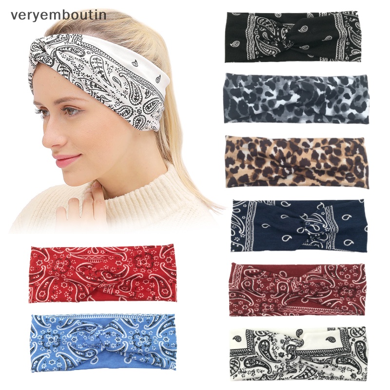 Băng Đô Bandana Vải Cotton Co Giãn in Họa Tiết Dùng Khi Rửa Mặt / Trang Điểm / Chơi Thể Thao