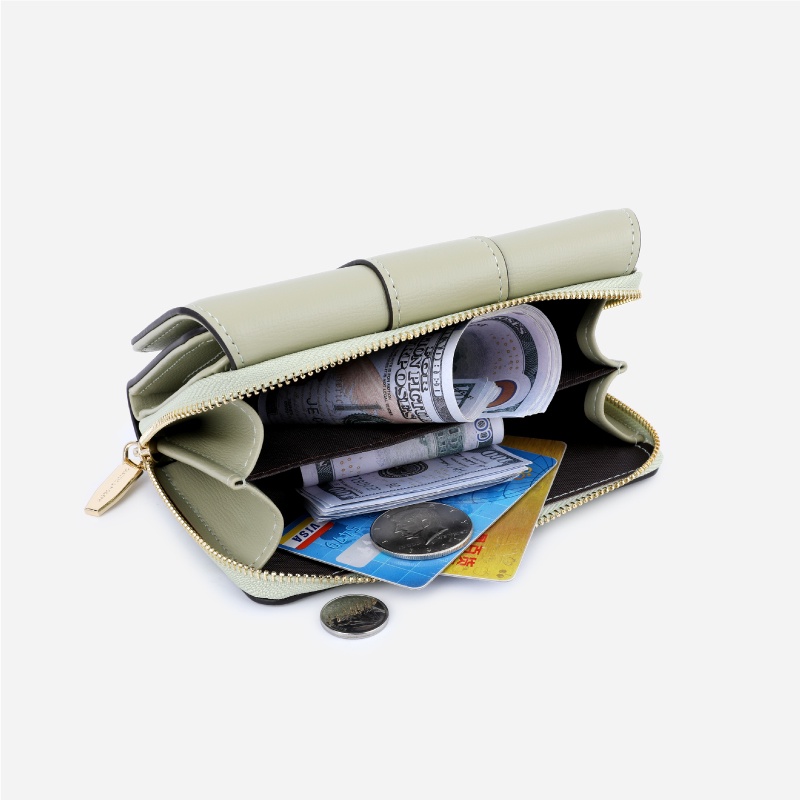 Ví Gấp Ba Đa Năng Màu Trơn Thời Trang Cho Nữ