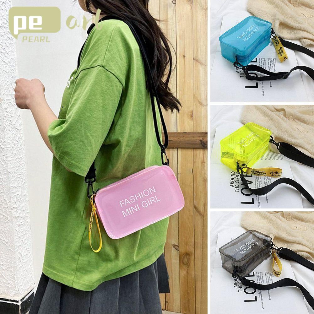 PEARLVN Túi Xách Trong Suốt Màu Sắc Kẹo Ngọt Xinh Xắn Hợp Thời Trang Cho Nữ