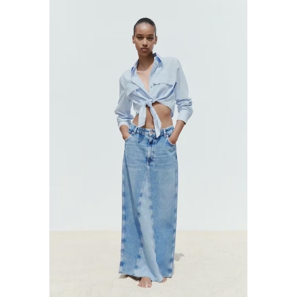 Hàng Mới Về Đầm Denim Dài Thời Trang Đường Phố Âu Mỹ Mùa Hè 2023 w085 8788