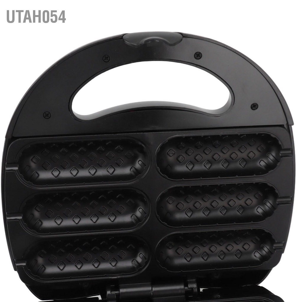 Utah054 HTM1 Máy Làm Bánh Waffle Bắp Chó Nóng Hai Mặt Xúc Xích Chân Vịt Chống Dính Phích Cắm Châu Âu 220V 750W