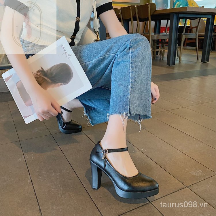 Giày Búp Bê Da PU Mũi Tròn Đế Thấp 3-5cm