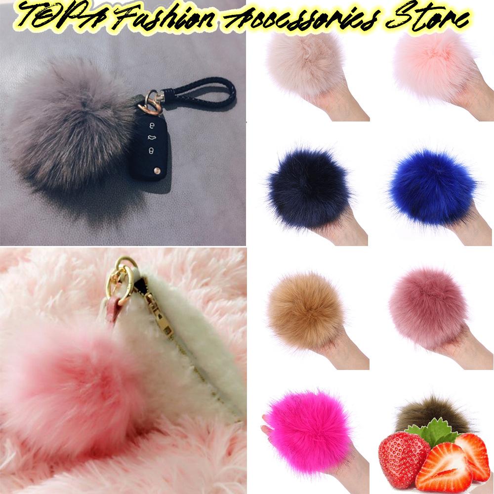 TOPABC1 Mũ Len Beanie 15cm Gắn Quả Bông Nhiều Màu Thời Trang