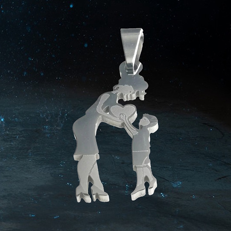 Vòng cổ Bằng Thép Không Gỉ Màu Sắc Bạc Cho Mẹ Và Con Gái