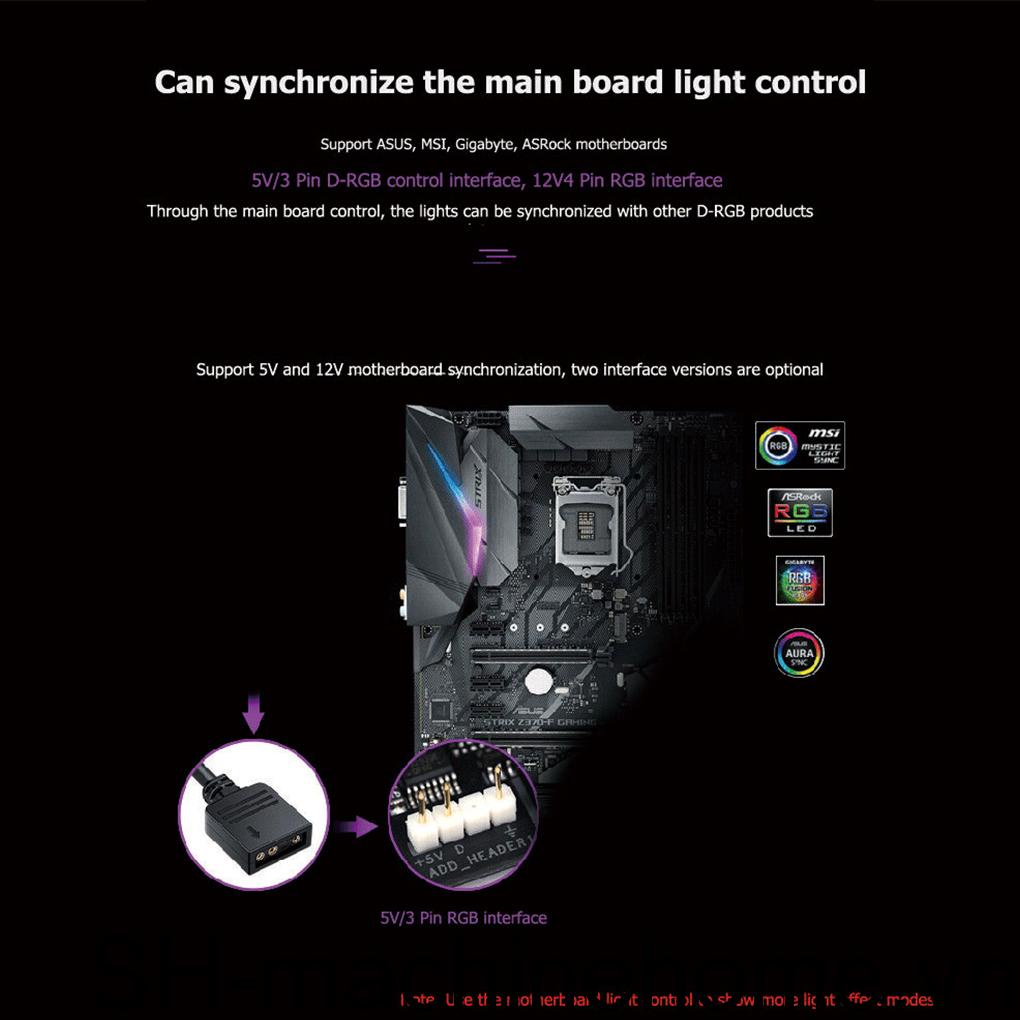 Cáp Chia 10 Cổng SATA 5V 3-pin ARGB Cho Đèn LED RGB Ốp