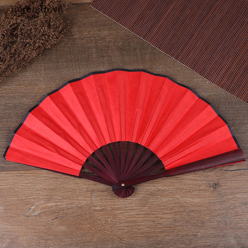 1 Quạt Xếp Cầm Tay Bằng Tre Màu Trơn Phong Cách Trung Hoa Nhật Bản DIY