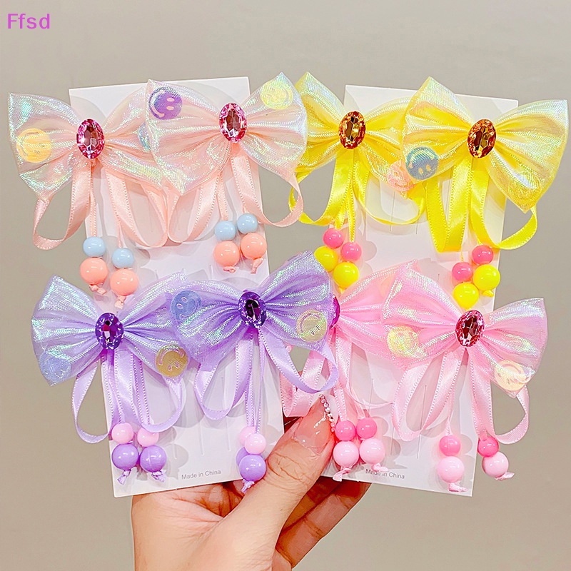 {Ffsd} Kẹp Tóc Nơ Tua Rua Đính Kim Cương Nhiều Màu Sắc Nhỏ Nhắn Làm Quà Tặng Cho Bé Gái * Bán Chạy