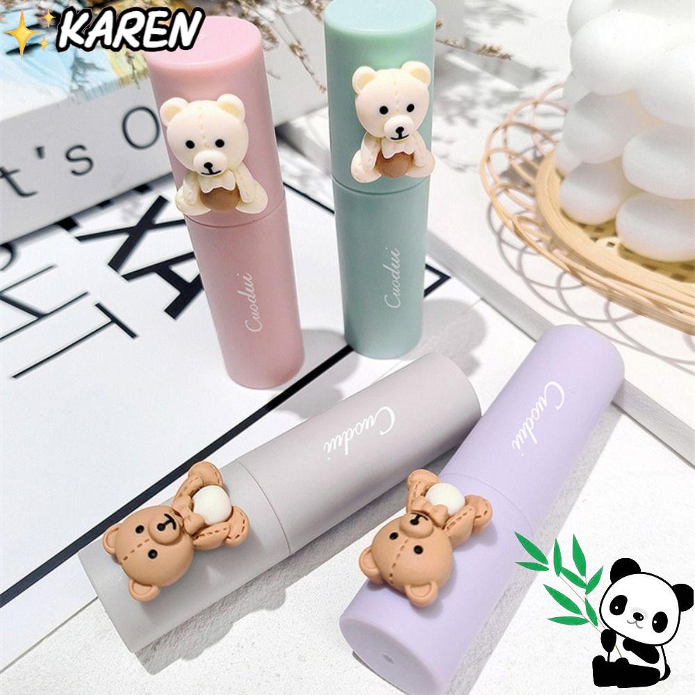 KAREN Son Kem Lì Chống Nước Lâu Trôi Không Dính Cốc Hình Gấu Dễ Thương Cho Nữ