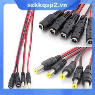 Bộ 5 DC Nữ Nam Cắm Kết Nối Cáp Jack Cắm Adapter Cho Dải LED Camera Quan Sát 5.5x2.1mm VNK2