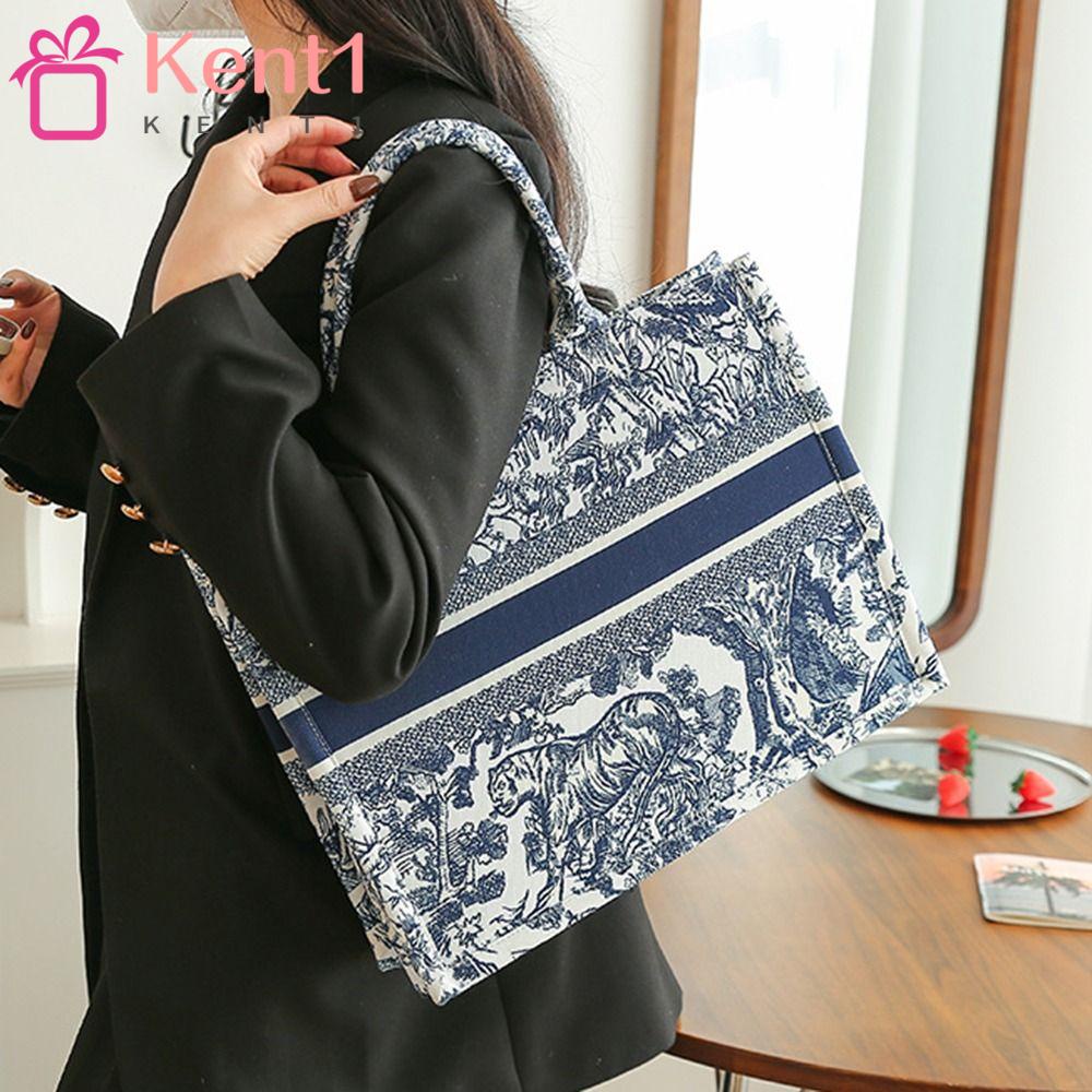 KENT1 Túi Xách Vải Cotton Lanh Cỡ Lớn Kiểu Retro Đơn Giản Cho Nữ