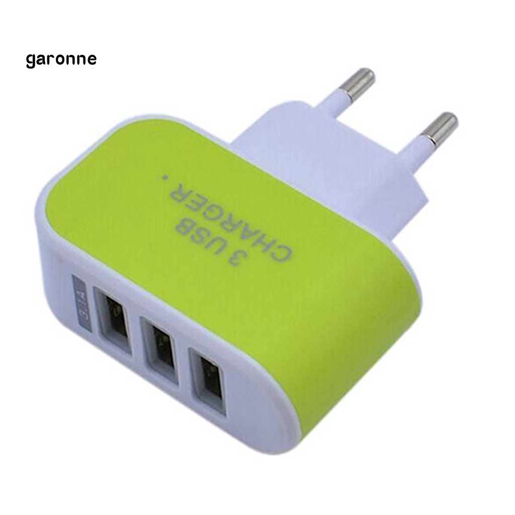 Cốc Sạc Ba Cổng USB 31A Kèm Đèn Báo Phích Cắm EU