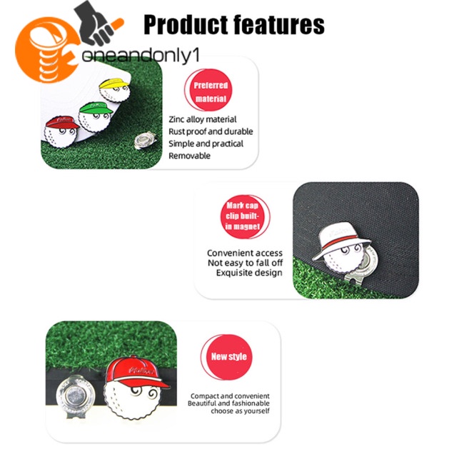 Kẹp Đánh Dấu Vị Trí Thắt Lưng / Mũ Đánh Golf Bằng Hợp Kim Kẽm Từ Tính Chống Gỉ Có Thể Tháo Rời