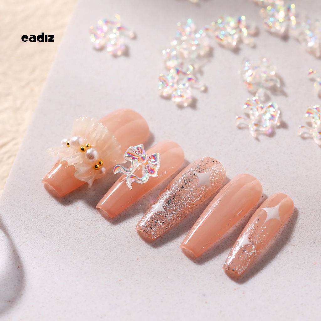 Bộ 50 Phụ Kiện Trang Trí Móng Tay 3D Hình Nơ Xinh Xắn