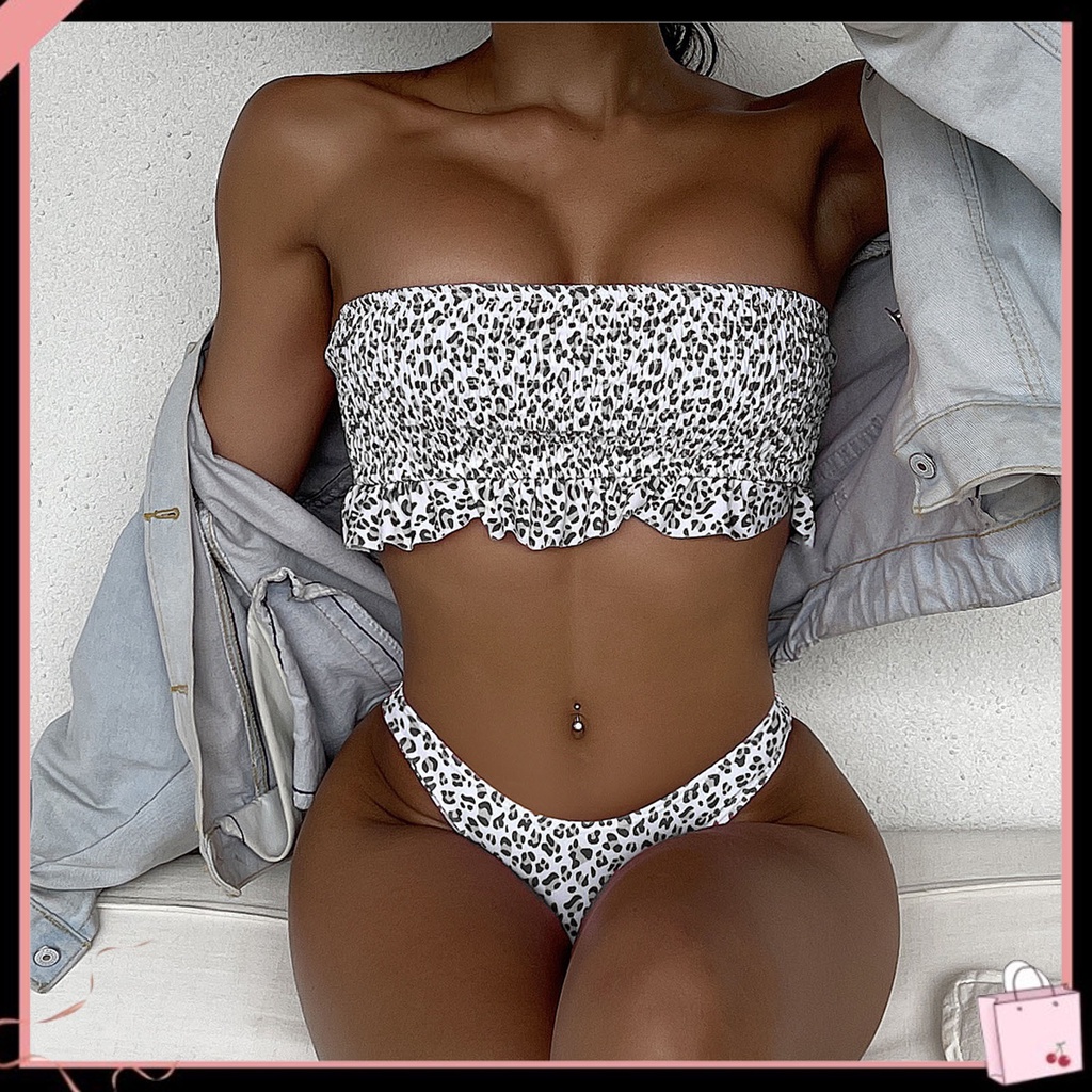 Bộ Đồ Bơi 2 Mảnh Không Dây Co Giãn Thời Trang Mùa Hè Cho Nữ