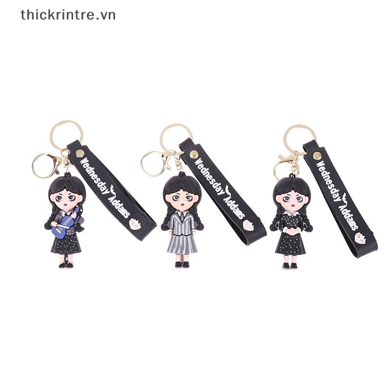 Móc Khóa Hình Búp Bê Addams 3D Dễ Thương