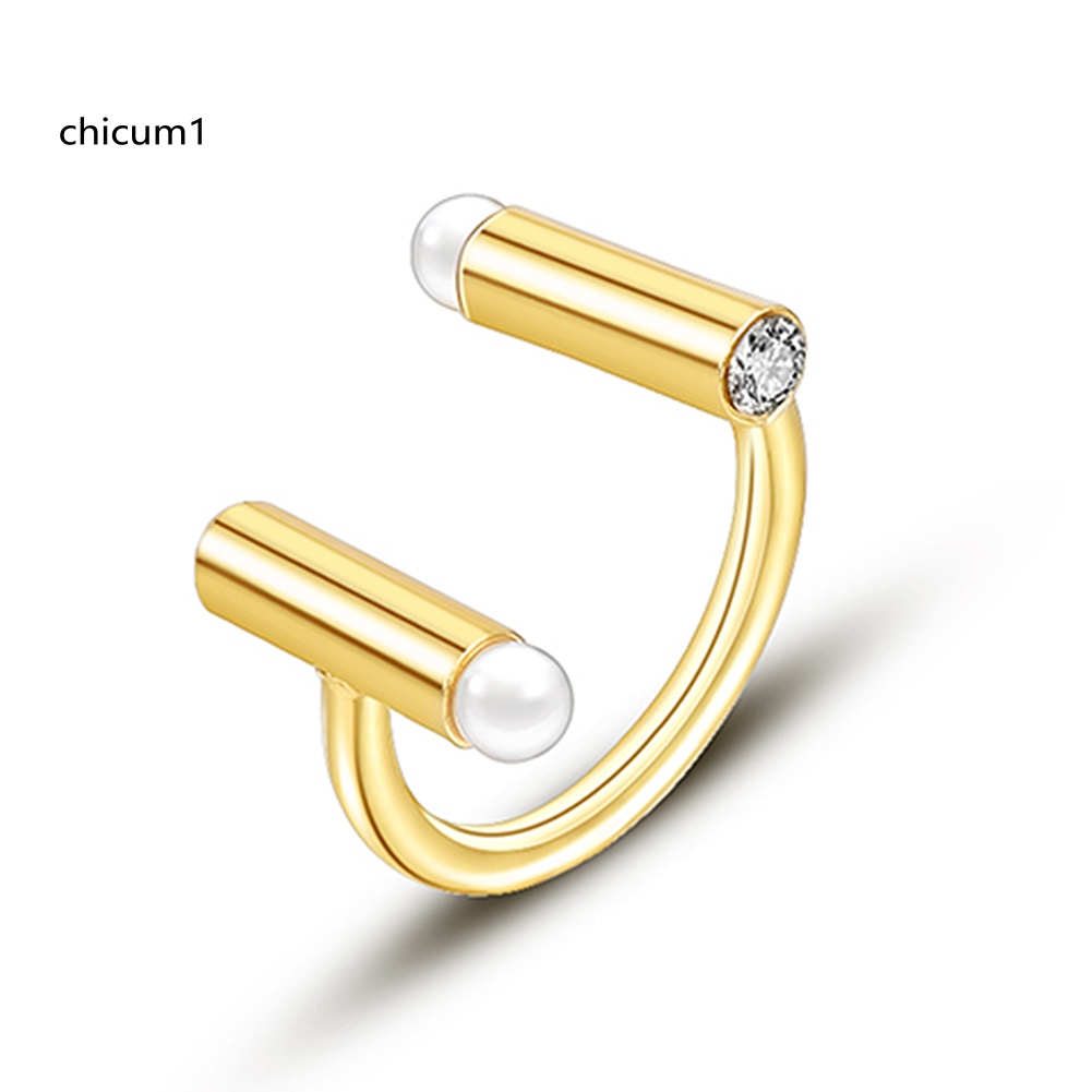 Nhẫn Hở Đính Đá Ngọc Trai Nhân Tạo Thời Trang Cho Nữ