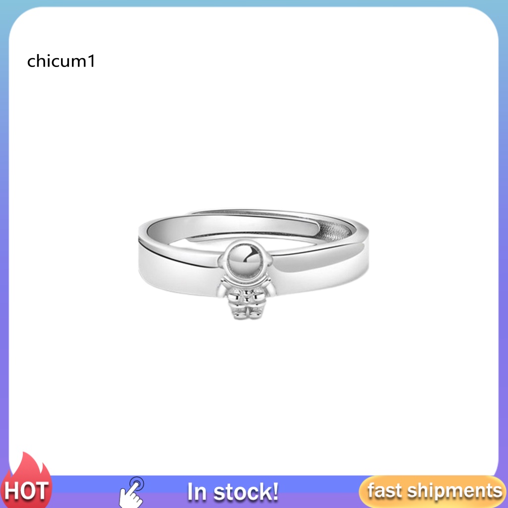 Nhẫn Cặp Dạng Mở Hình Phi Hành Gia / Ngôi Sao / Hành Tinh Có Thể Điều Chỉnh Làm Quà Tặng