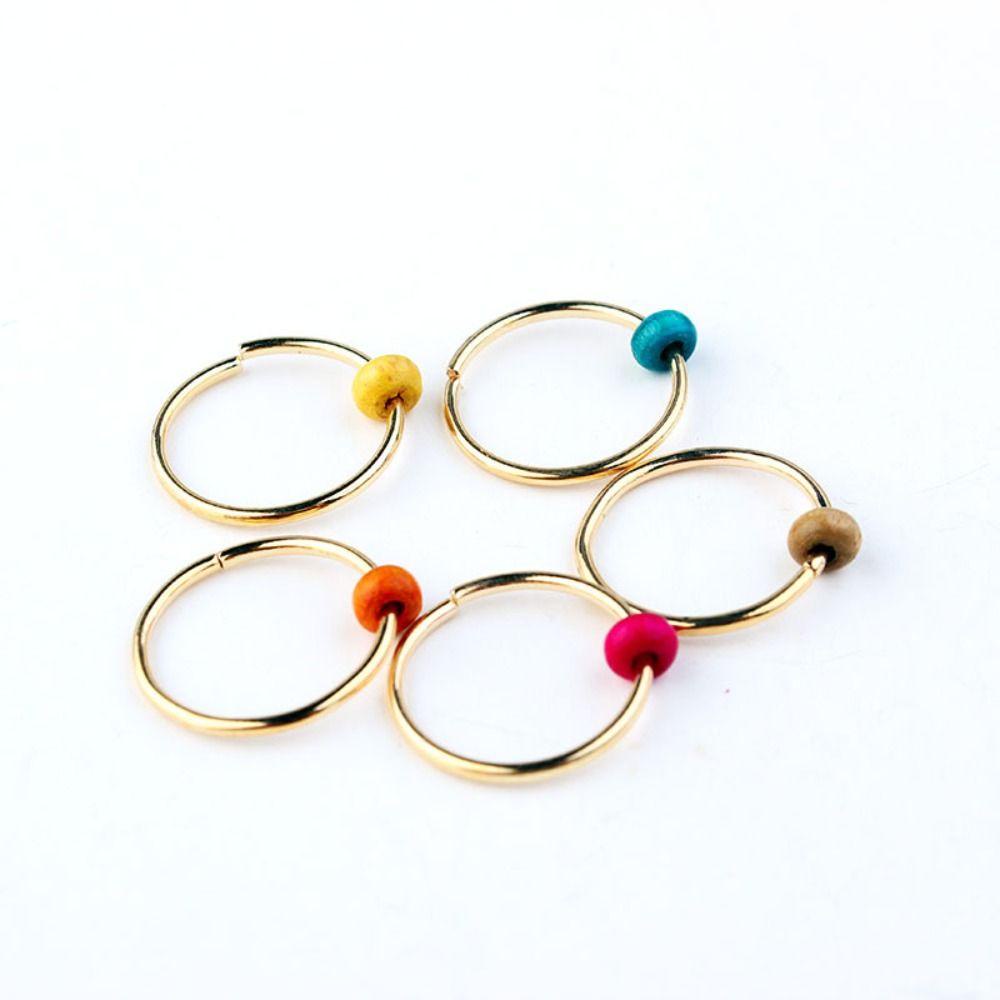 ANEMONE Bộ 5 Vòng Kẹp Bện Tóc Đính Hạt Màu Ngọc Lam Phong Cách Hip hop Cho Nữ / Bé Gái / Trẻ Em