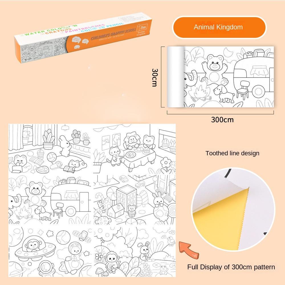 ANEMONE Cuộn Giấy Dính Vẽ Graffiti Giao Thông Màu Sắc Đáng Yêu Cho Bé Và Giao Thông