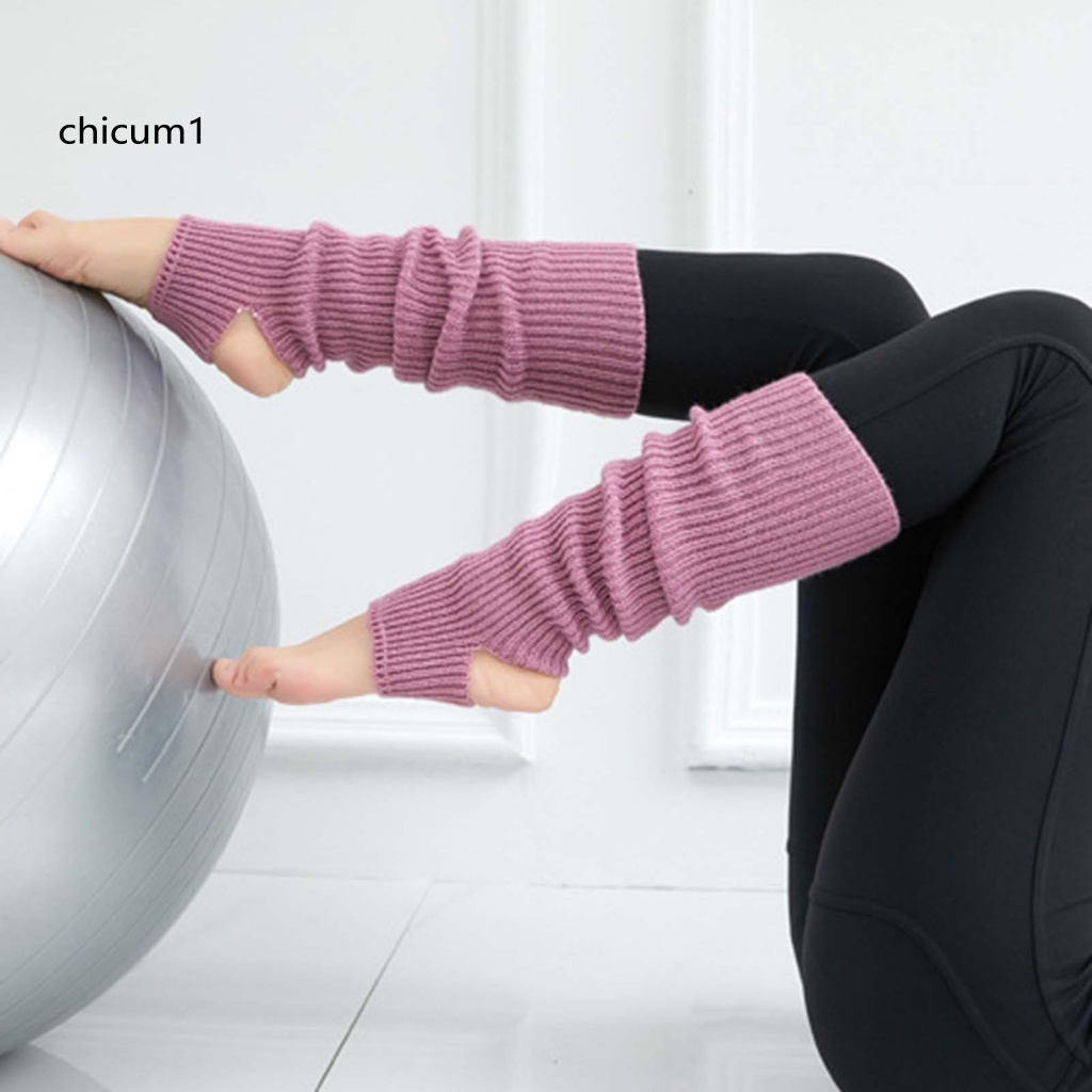 1 Đôi Tất Dệt Kim Giữ Ấm Chân Dày Dặn Màu Sắc Đơn Giản