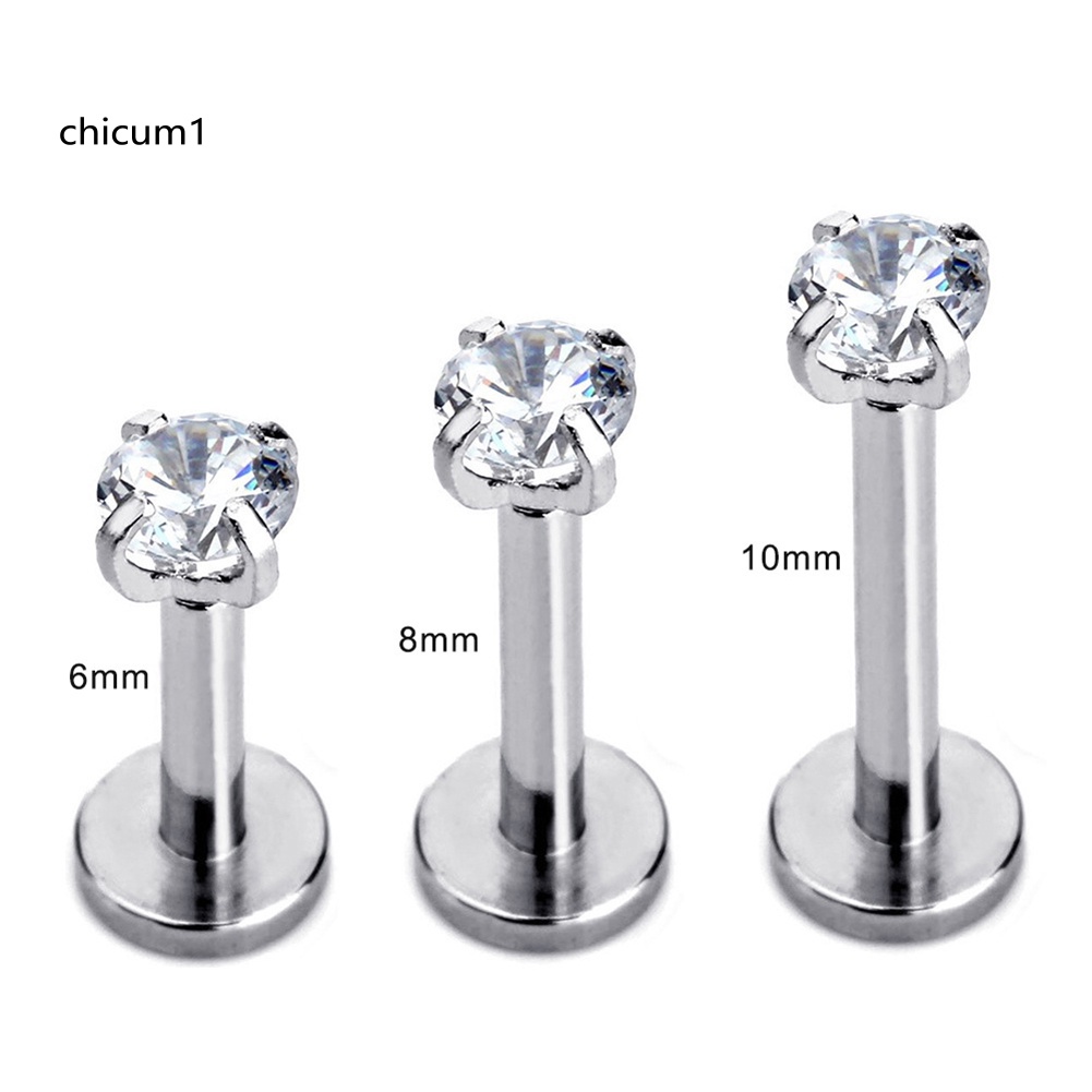 1 Khuyên Xỏ Môi / Tai / Mũi Đính Đá Zirconia Thời Trang Unisex