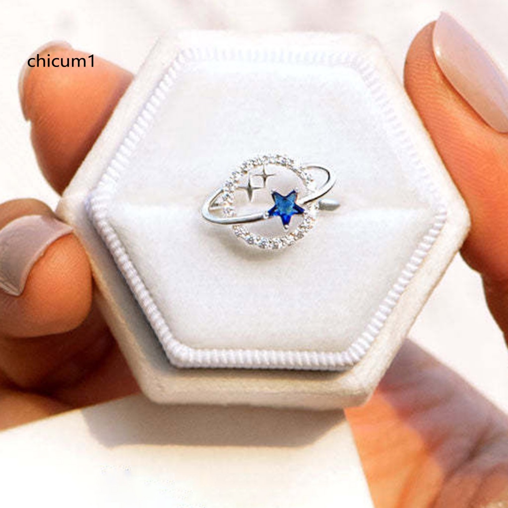 Nhẫn Cưới Mạ Điện Hình Hành Tinh Ngôi Sao Thời Trang Cho Nữ
