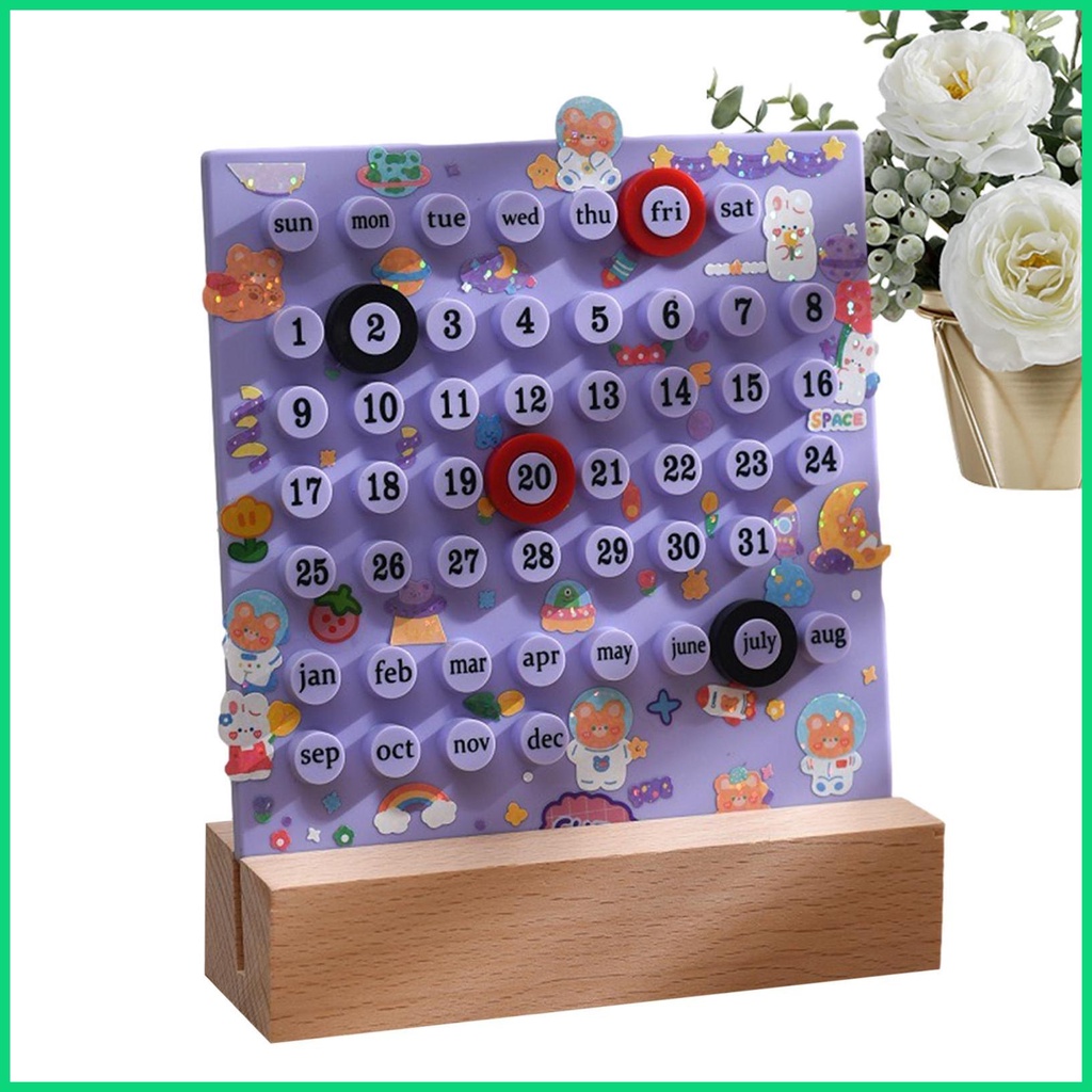 Lịch Để Bàn Có Nhãn Dán DIY Sáng Tạo Cho Thanh Thiếu Niên Nam Nữ