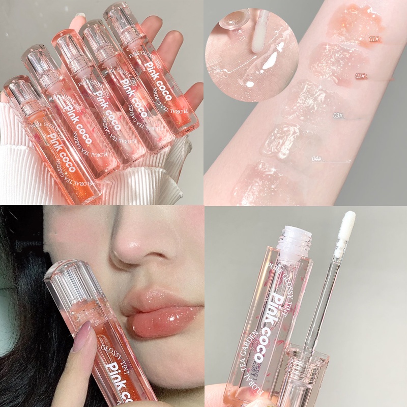 Son Bóng Trong Suốt Dưỡng Ẩm Dạng Ống Tròn Màu Hồng Coco