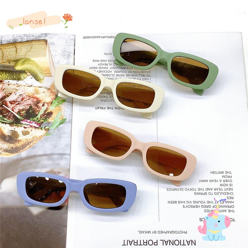LANSEL Kính Mát Hình Chữ Nhật Chống Tia Uv400 Phong Cách Retro Cho Bé