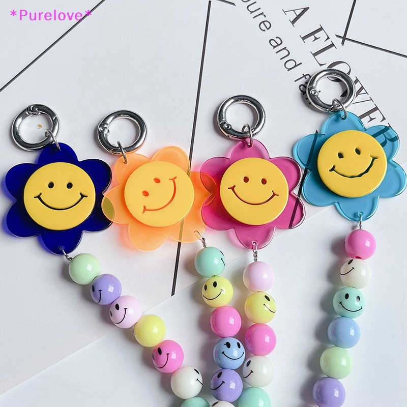 Vòng Tay Chuỗi Hạt Bằng Acrylic Gắn Điện Thoại Chống Thất Lạc Hình Trái Tim Dễ Thương Mới