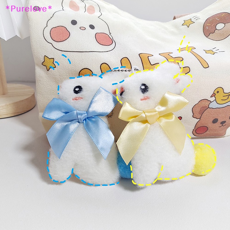 Móc Khóa Thỏ Bông Mini Thắt Nơ Đáng Yêu Dành Cho Bé Gái Và Bé Gái Mới